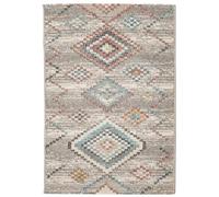 vidaXL Area Rug-140x200 cm Multicolour Polypropylene Indoor/Outdoor, Vintage Geometric Design, Soft Short Pile, WATERPROOF, Foldable for Easy Movement, UV-Resistant