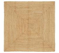 vidaXL Area Rug Beige 120 x 120 cm Jute, Rustic Living Room, Handmade Foldable Jute Rug, Eco-Friendly Accent Decor, Beige Fiber Entryway, Versatile Charm