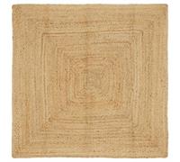 vidaXL Area Rug Beige 160 x 160 cm Jute, Rustic Living Room, Handmade Foldable J