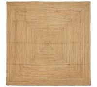 vidaXL Area Rug Beige 200 x 200 cm Jute, Rustic Living Room, Handmade Foldable Jute Rug, Eco-Friendly Accent Decor, Beige Fiber Entryway, Versatile Charm