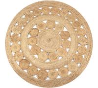 Berkfield Area Rug Braided Design Jute 120 Cm Round