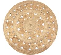 vidaXL Area Rug Braided Design Jute 150 cm Round
