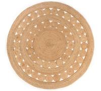 vidaXL Area Rug Braided Design Jute 180 cm Round UK