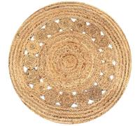 vidaXL Area Rug Braided Design Jute 90 cm Round UK HOT