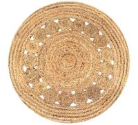 vidaXL Area Rug Braided Design Jute 90cm Round Home Living Room Floor Carpet