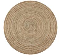 vidaXL Area Rug Braided Jute 120cm Round Home Living Room Floor Carpet Mat