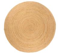 vidaXL Area Rug Braided Jute 240 cm Round UK