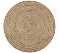 Vidaxl Area Rug Braided Jute 90 Cm Round