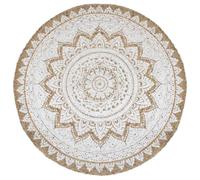 Berkfield Area Rug Braided Jute Printed 180 Cm Round