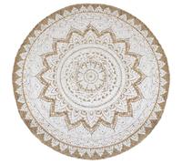 vidaXL Area Rug Braided Jute Printed 240 cm Round