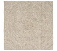 vidaXL Area Rugs Beige and White 120 x 120 cm Jute, Modern Area Rugs, Jute, Large Carpet for Living Room, Textured Floor Decor, Eco-Friendly, Minimalist Design