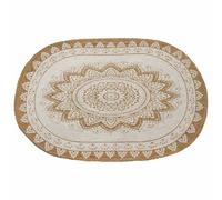 vidaXL Area Rugs Floral Natural with White Print 100 x 152 cm Jute