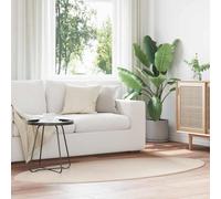 Area Rugs Oval HUARTE Beige 100 x 200 cm 100% Polyester