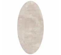vidaXL Area Rugs Oval HUARTE Beige 150 x 80 cm 100% Polyester, Hallway, Oval, Modern, Non-Slip Design, Foldable, Durable Polyester Carpet, Area Rugs, Machine Washable, Soft Underfoot
