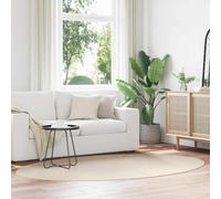 Area Rugs Oval HUARTE Beige 160 x 230 cm 100% Polyester