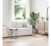 vidaXL Area Rugs Oval HUARTE Beige 160 x 230 cm 100% Polyester