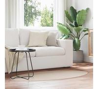 vidaXL Area Rugs Oval HUARTE Beige 150 x 80 cm 100% Polyester, Hallway, Oval, Modern, Non-Slip Design, Foldable, Durable Polyester Carpet, Area Rugs, Machine Washable, Soft Underfoot