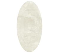 vidaXL Oval Area Rug - Cream Wool Carpet for Living Room/Bedroom/Dining - 100 x 200 cm