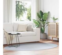 Area Rugs Oval HUARTE Grey 140 x 200 cm 100% Polyester