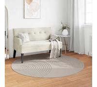 Round Rug Ø 160 cm Cream Soft Polyester Non-Slip Machine Washable Mat Plush 5kg