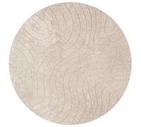 vidaXL Area Rugs Round HUARTE Beige Ø 160 CM Polyester, Modern Durable Non-Slip Design Rug for Living Room, Bedroom, or Office, Polyester Textured Area, Huarte Series