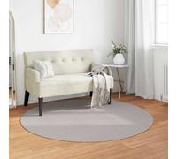 Round Rug Cream Ø200cm Durable Polyester Nonslip Machine Washable Indoor/Outdoor