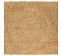 Rug Square Natural Jute 240x240cm Large Handmade Modern Indoor Machine Washable
