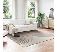 Area Rug 240x240 cm Beige Polyester Square Non-Slip Machine Washable Soft Indoor
