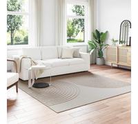 Rug Square 240x240cm Cream Polyester Non-Slip Indoor/Outdoor Machine Washable XL