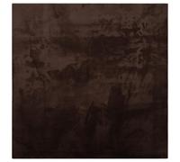 Rug Square Brown Polyester 240x240 cm Non-Slip Machine Washable Indoor Soft Mat