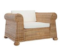 Vidaxl Armchair With Cushions Natural Rattan