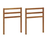 vidaXL Armrest 2 pcs Beige 59 x 4 x 73 cm Solid Acacia Wood, Modern, Durable, We