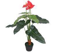 vidaXL Artificial Anthurium Plant with Pot 90 cm Red and Yellow