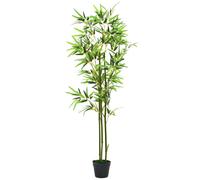 vidaXL Artificial Bamboo Plant with Pot 150cm Green Home Office Fake Flora