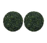 vidaXL Artificial Boxwood Balls 2 pcs - Weather Resistant - Vibrant Mixed Green - Ideal for Indoor and Outdoor Use - Perfect Garden Décor - Natural Look - Polyethylene Material
