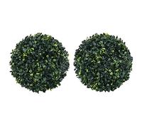 vidaXL Artificial Boxwood Balls Set of 2-45cm Diameter weather-resistant Polyethylene Material indoor/outdoor Green Decoration Piece