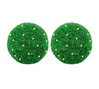 vidaXL Artificial Boxwood Balls with LED Lights 2 pcs Green 35 cm