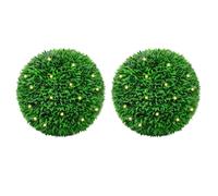 vidaXL Artificial Boxwood Balls with LED Lights 2 pcs Green 55 cm