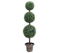 vidaXL Artificial Boxwood Plant with Pot Ball Shaped Green 118 cm