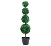vidaXL Artificial Boxwood Plant with Pot Ball Shaped Green 90 cm