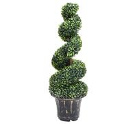 vidaXL Artificial Boxwood Spiral Plant with Pot Green 100 cm, Green