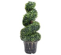 vidaXL Artificial Boxwood Spiral Plant with Pot Green 89 cm, Green