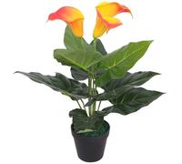 vidaXL Artificial Calla Lily Plant with Pot 45cm Red and Yellow Lifelike Decor