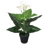 vidaXL Artificial Calla Lily Plant with Pot 45cm White Realistic Fake Indoor