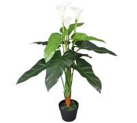 vidaXL Artificial Calla Lily Plant with Pot 85cm White Realistic Fake Indoor