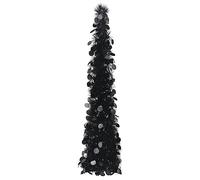 vidaXL Artificial Christmas Tree 120 cm- Unique Black Pop-Up Tree - Lightweight and Reusable - Suitable for Indoor and Outdoor Use