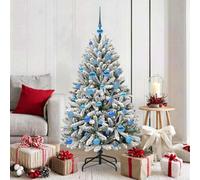 Vidaxl Artificial Christmas Tree Green And White 150 Cm Pvc And Metal