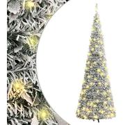vidaXL Artificial Christmas Tree, Artificial Xmas Tree with LED Lights, Christmas Decoration for Indoor Outdoor Holiday, Pop-up Flocked Snow 150 LEDs