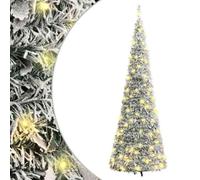 vidaXL Artificial Christmas Tree, Artificial Xmas Tree with LED Lights, Christmas Decoration for Indoor Outdoor Holiday, Pop-up Flocked Snow 200 LEDs