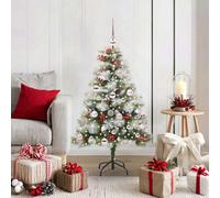 Artificial Hinged Christmas Tree Pre Lit Artificial Tree Xmas Decor vidaXL